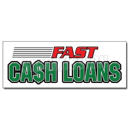 SIGNMISSION Safety Sign, 36 in Height, Vinyl, 14 in Length, Fast Cash Loans D-36 Fast Cash Loans
